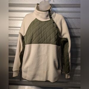 Abercrombie & Fitch Olive and Cream Cowl Neck Sweater